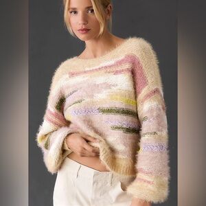 NWT💕 Anthropologie Pilcro Boat-Neck Cropped Sweater - Small Petite